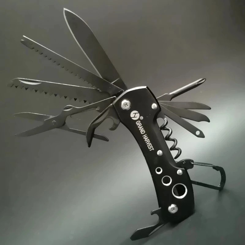 Swiss / Navy Style Pocket Knife Multi Tool Red & Black