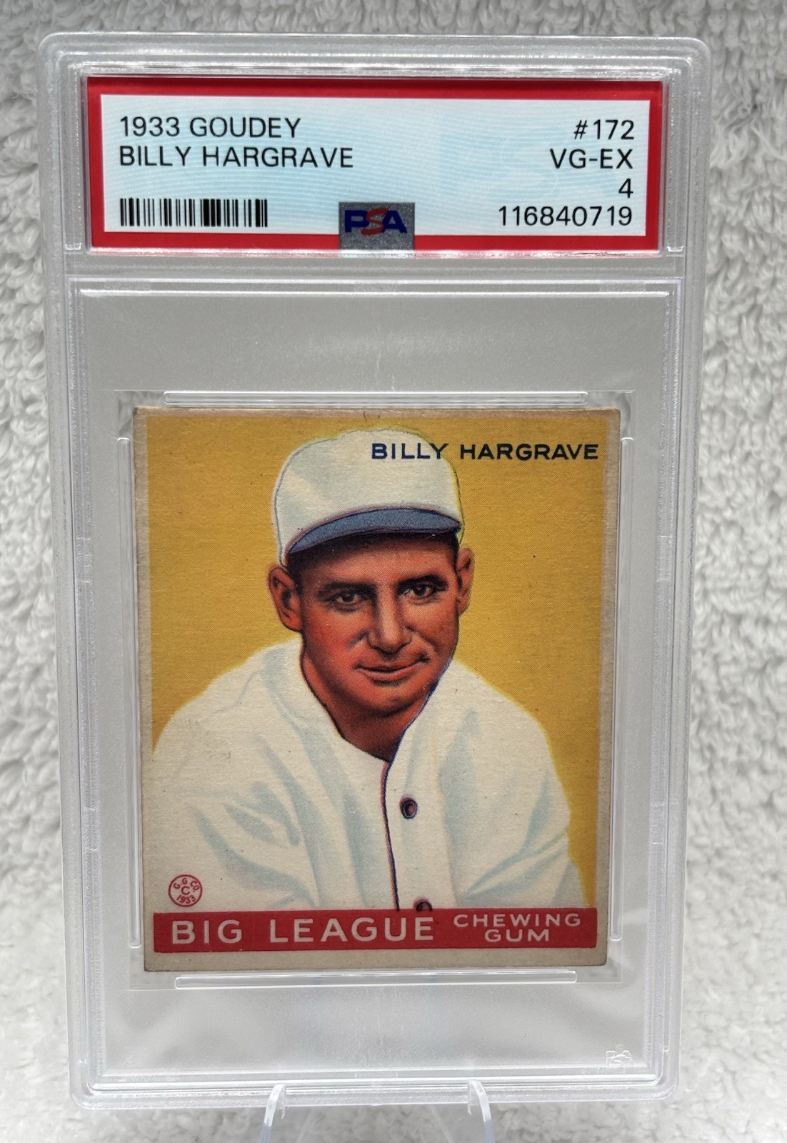 1933 Goudey #172 Billy Hargrave PSA 4