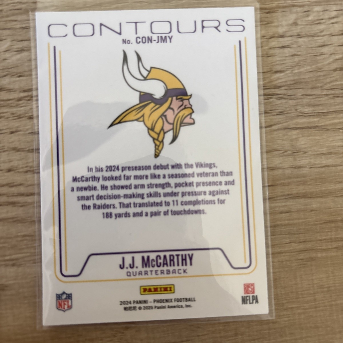 2024 Panini Phoenix Contours JJ McCarthy No. CON-JMY | eBay