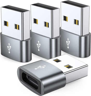 JXMOX USB C Female to USB Male Adapter 4-Pack, Type C to USB a Charger Cable Con