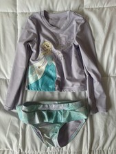 Disney Jumping Beans Frozen Elsa Girls Rash Guard Bathing Suit Size 5T