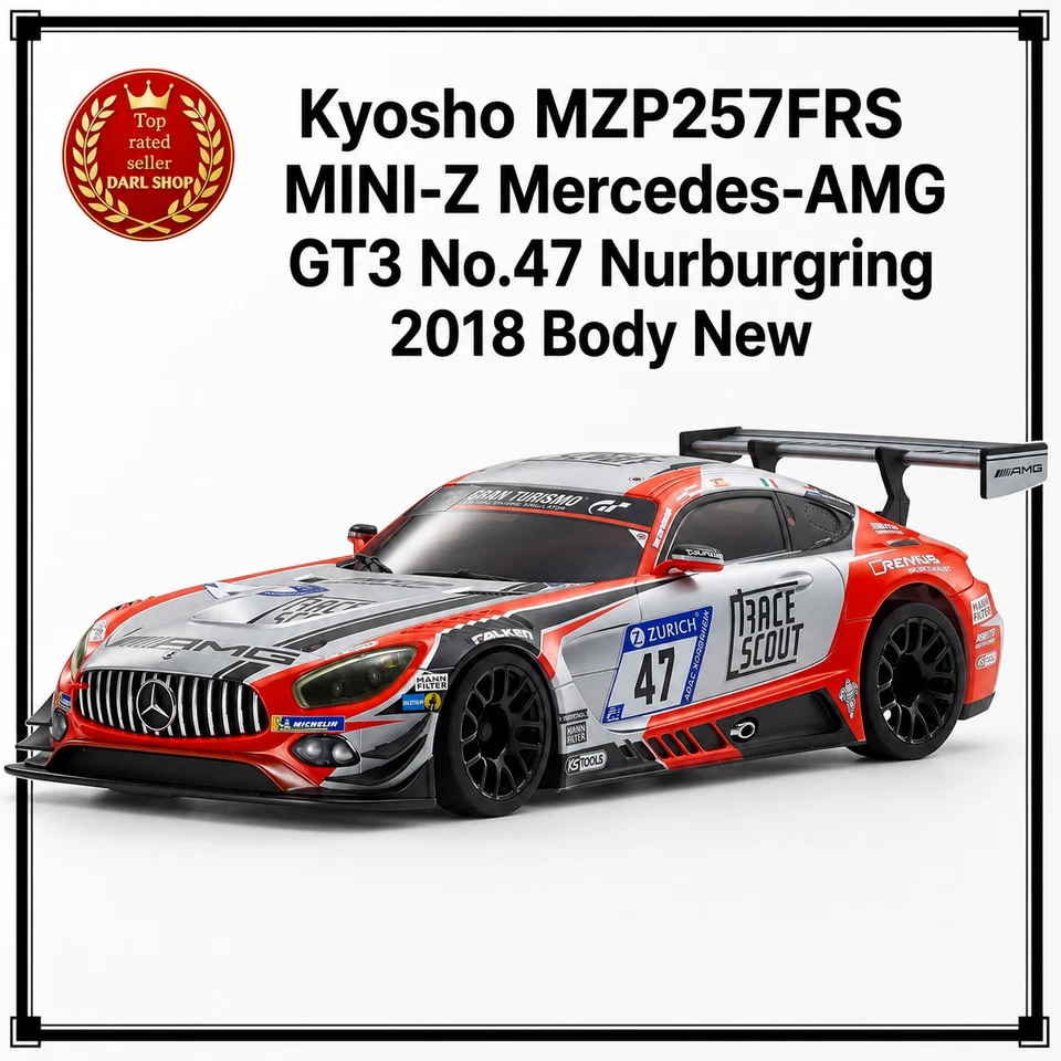 Kyosho MZP257FRS MINI-Z Mercedes-AMG GT3 n°47 Nürburgring 2018 carrosserie... - Photo 1/1