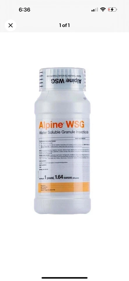 Insecticida gránulo soluble en agua Alpine WSG 500 g control de cucarachas hormigas pulgas chinches Foto 2 de 2