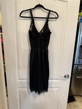 Youthful creations womens black vintage lingerie slip dress lace detail 40 B C D