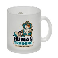 Glas Tasse Human Training - Kaffee Tee Und Kakao Trinkglas Mit Spruch: Human