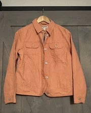 Dri Duck "For Her" Jacket Womens Small Soft Canvas Light Orange Button Front NWT
