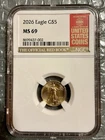 🤩2026 1/10 Gold Eagle $5 Official Redbook NGC MS69