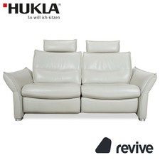 Hukla Cuir Canapé Électrique Gris À Deux Places