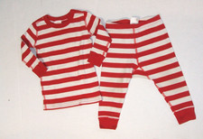 Hanna Andersson Baby Toddler Pajama Set 75 cm US 12-18 m Org Cotton Red Stripe