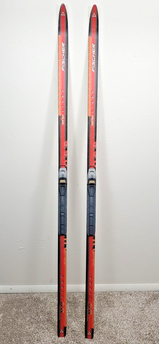193 cm FISCHER Mtn Cross BC Crown Metal Edge X-Country Skis w/ SNS