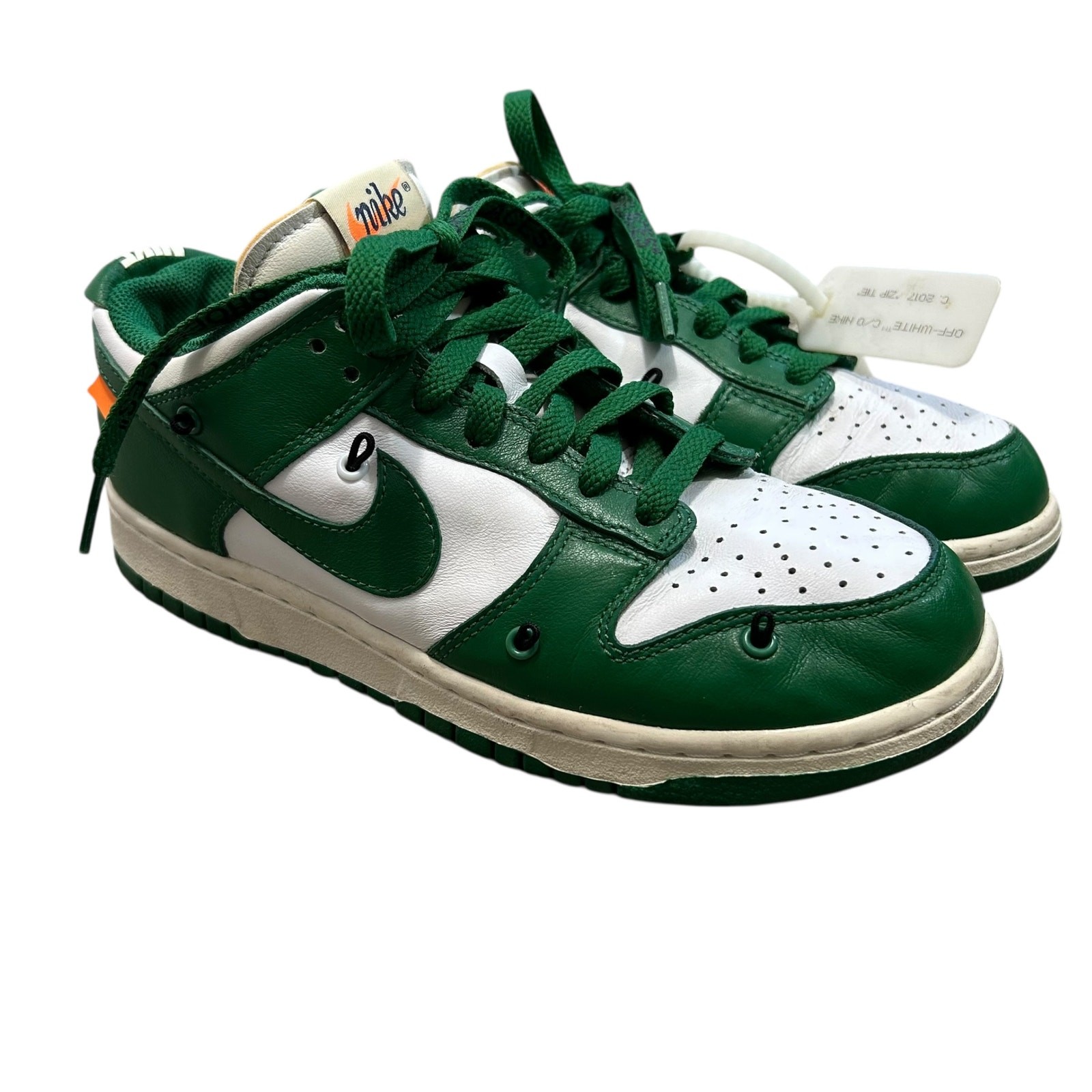 Nike Off-White Dunk Low Sneakers Men's Sz 6 Pine Green Streetwear Sporty Retro thumbnail 2