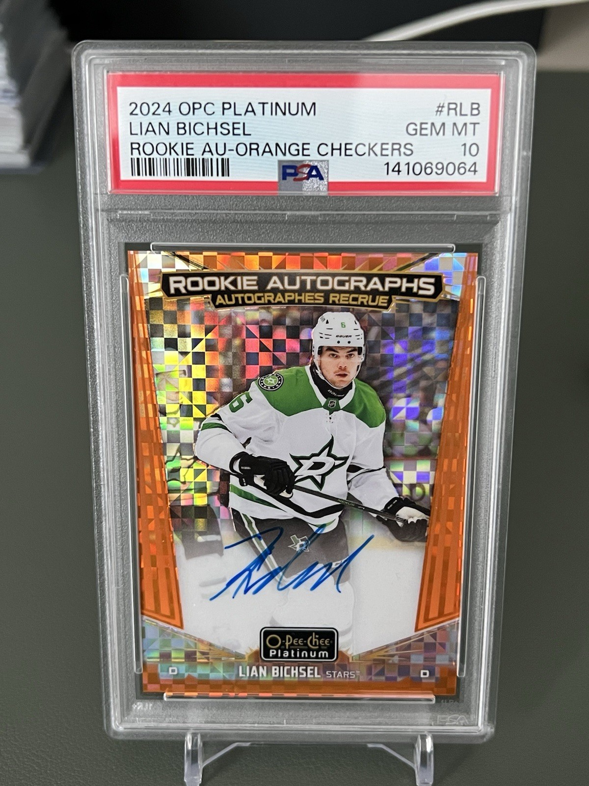 2024 O-Pee-Chee Platinum Rookie Auto Lian Bichsel #R-LB Orange Checker PSA 10