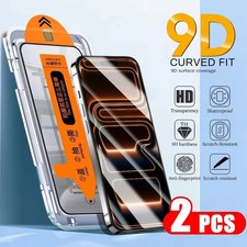 2pcs For iPhone 17 16 15 Pro Max HD Tempered Glass Screen Protector Simple Tool