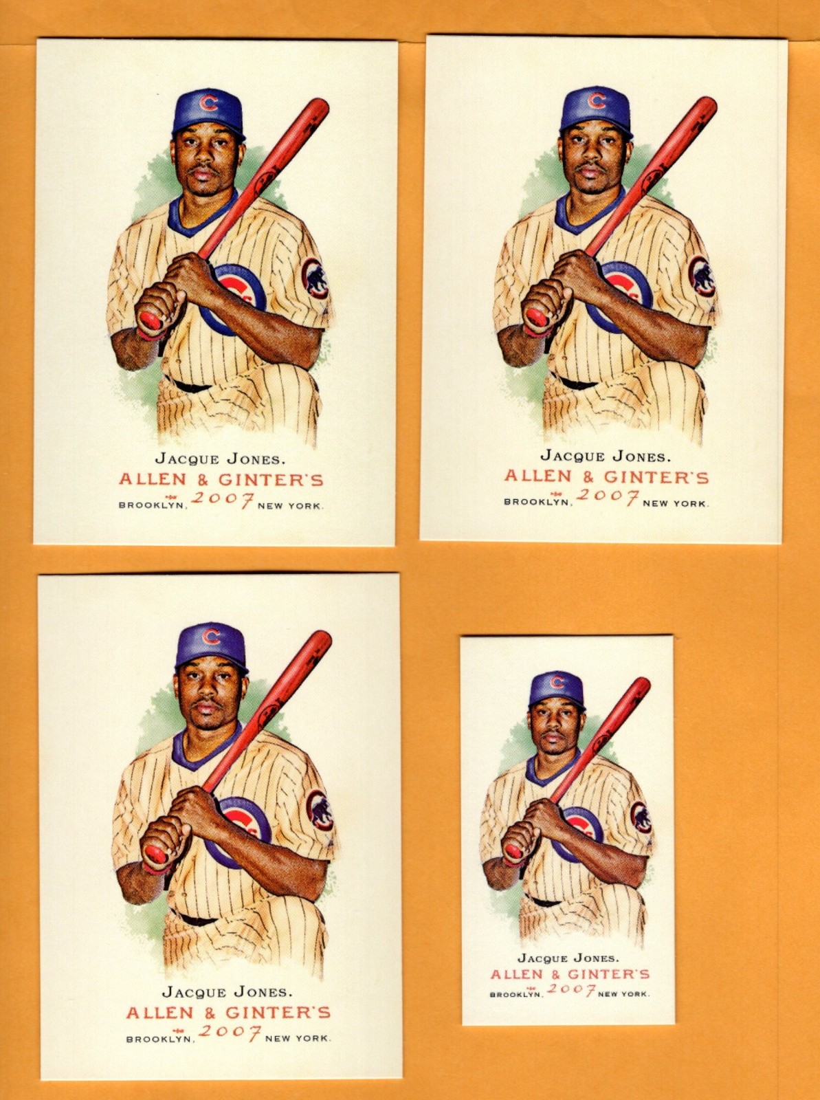 Jacque Jones lot of 4 - 2007 A & G Baseball - UNLIMITED SHIPPING FOR $4.00