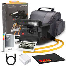 Polaroid Flip Black Instant Camera 8 B W Film Bag Bundle
