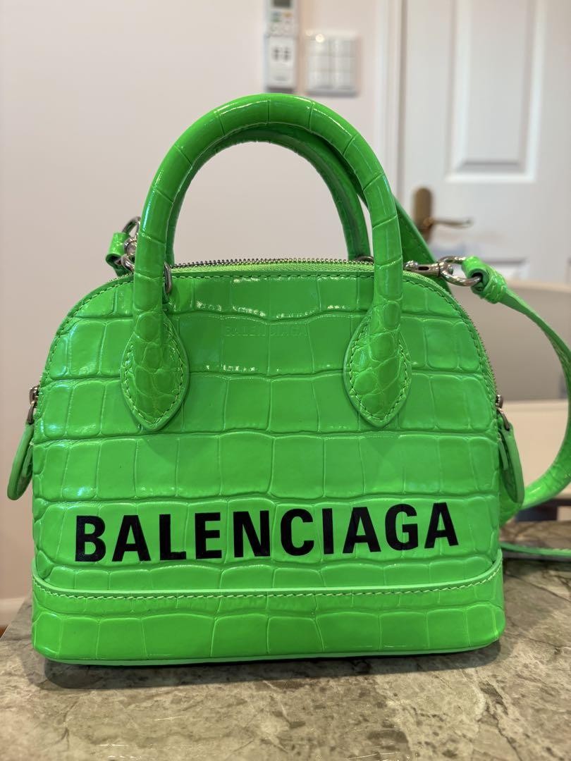 Balenciaga Green Crocodile Bag with Adjustable Strap Used | eBay