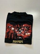 Vintage 1999 Ferrari Formula 1 One Racing Pit Crew Stop Black Graphic T-Shirt XL