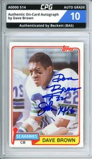 Authentic On-Card Autograph Signed by Dave Brown CPG Auto Grade 10