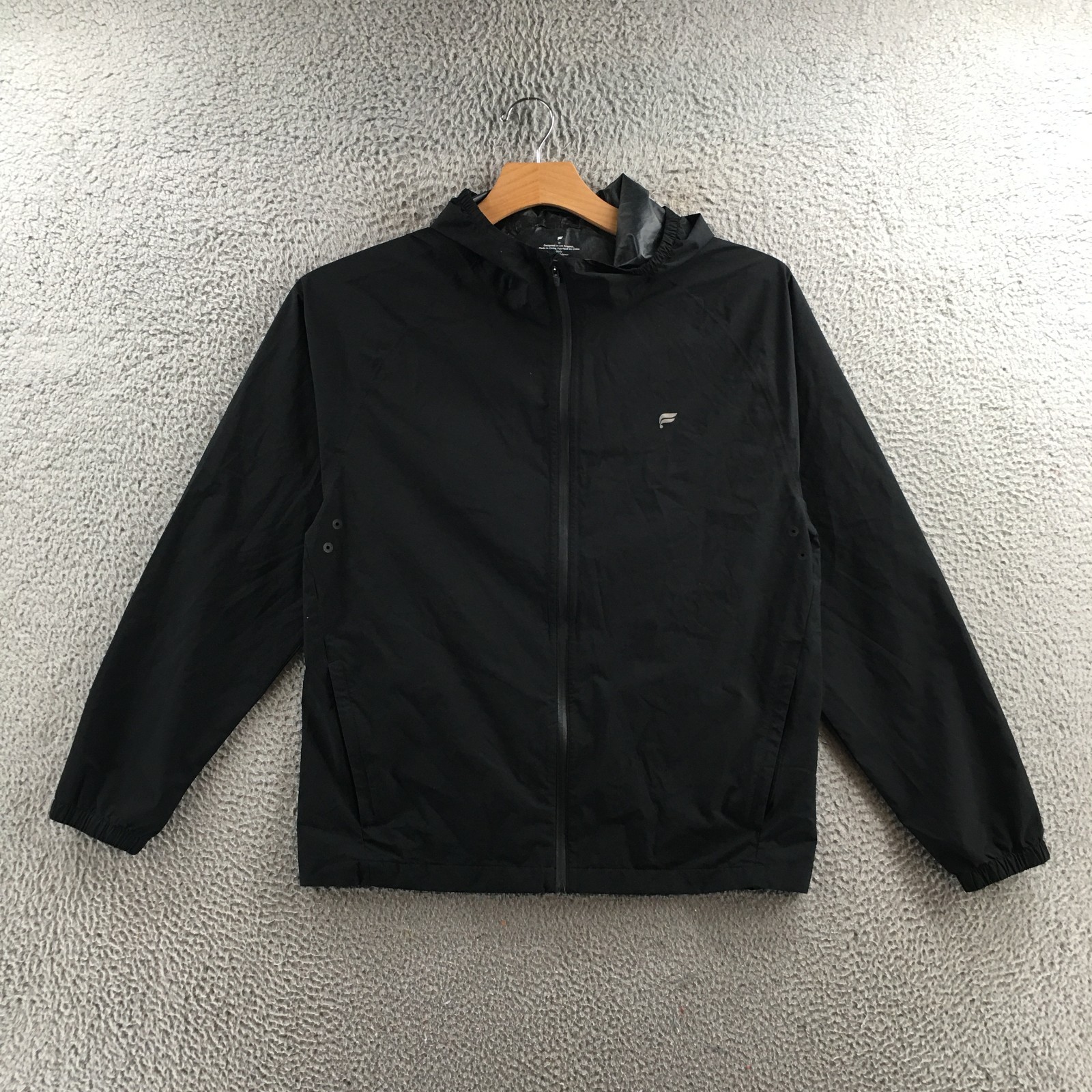 Fabletics Waterproof Rain Jacket Mens Medium Blac… - image 1