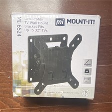 Mount-It Low Profile Tilting TV Wall Mount 32in 30lb VESA 75x75 100x100 Black
