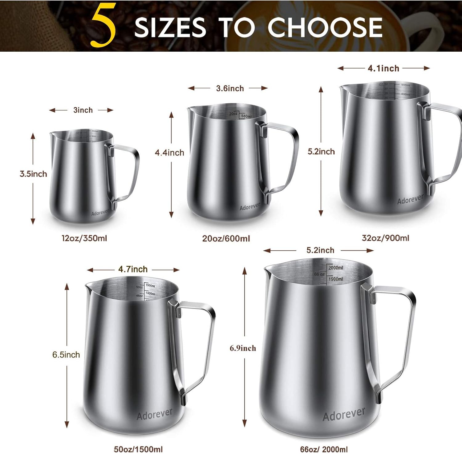Stainless Steel Milk Frothing Pitcher & Latte Art Pen (12oz/350ml)
