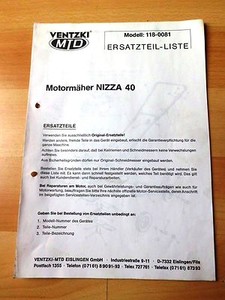 Ventzki MTD  Motorrasenmäher  Nizza  40  Ersatzteilliste