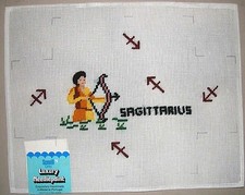 EP 3154/11 Dritz Preworked Needlepoint Canvas Zodiac Brick Cover Sagittarius