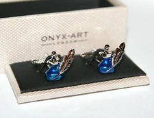 Quill & Ink Pot Design Cufflinks in Gift Box Onyx-Art London CK885