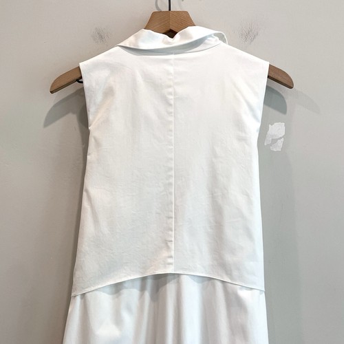 Elie Tahari Womens 2 Poplin Sleeveless Eyelet Studded Tie Front Dress White FLAW - Picture 13 of 15