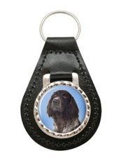 German Longhaired Pointer Leather Key Fob