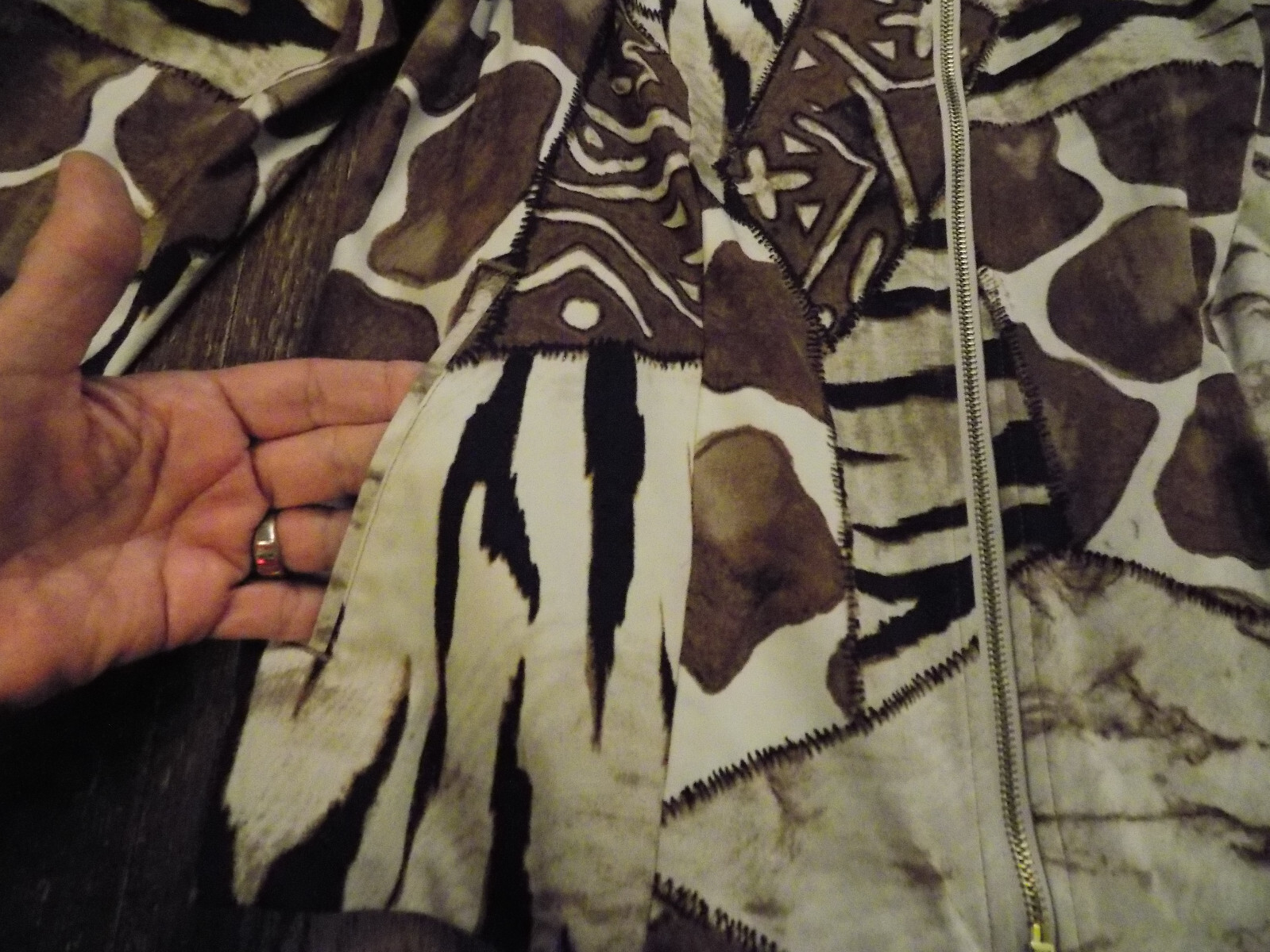 Chico's Animal Patchwork Print Stretch Soft Brown… - image 4