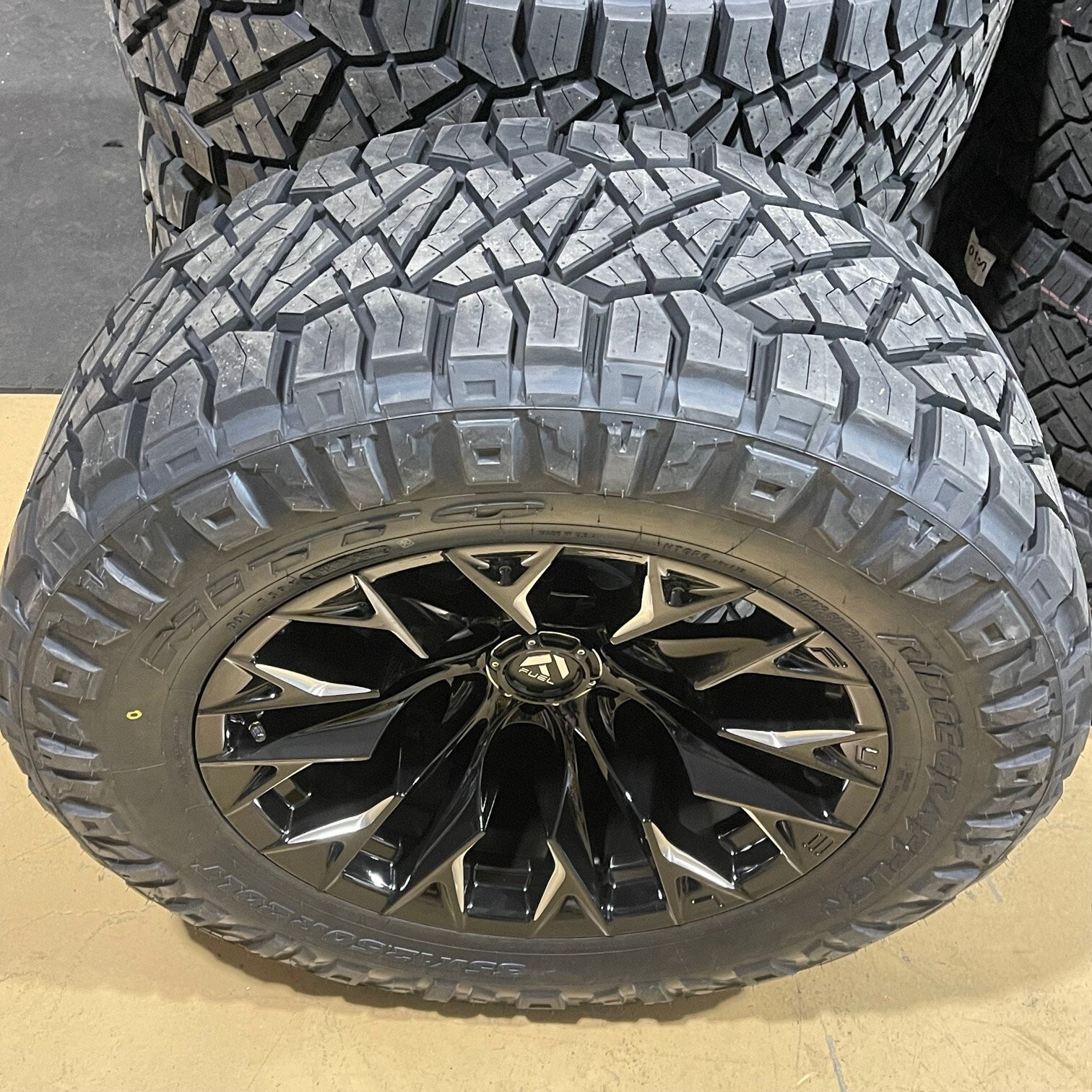 20x10 Fuel D803 Flame Black Wheels 35" Nitto AT Tires 6X5.5 21 22 23