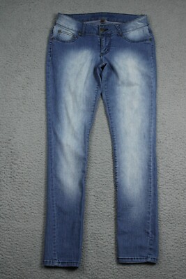 Highway Jegging Jeans Womens Blue Mid Rise Washout Casual Denim Medium  Wash