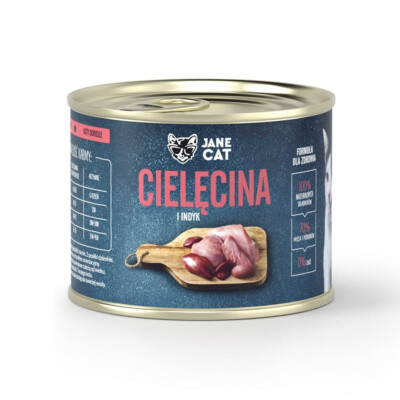 Jane Cat ADULT RIND PUTE 200g Nassfutter für Katzen, getreidefrei