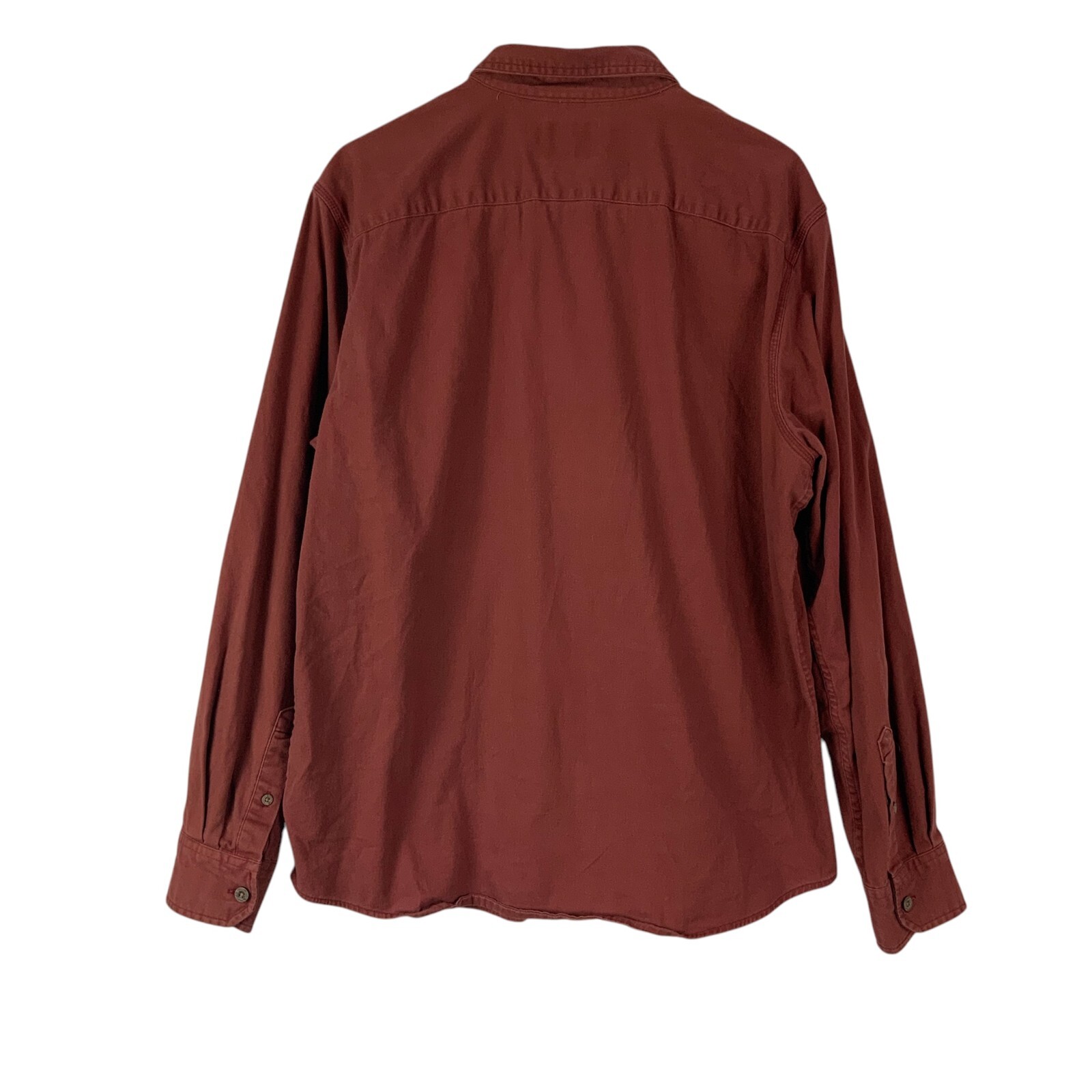 Wrangler Red Long Sleeve Collared Heavy Button Down Shirt Size L w/Front Pockets