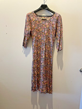 VTG. Rabbit Jr. Floral Fit & Flare Back Tie Waist 90's Grunge Prairie Dress SM