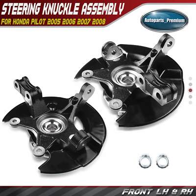 2x Front L&R Steering Knuckle & Wheel Hub Bearing Assembly for Honda Pilot 05-08