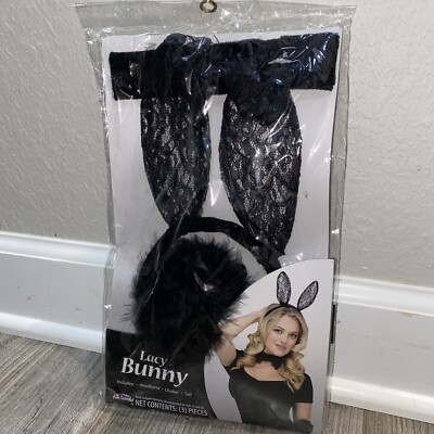 Fun World Lacy Bunny Black Halloween Costume Accessories NEW