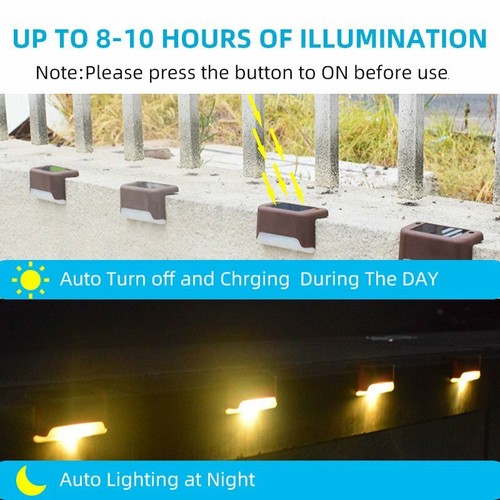 Solar Step Lights Outdoor Waterproof Led Garden Lamp for Patio Stair Fence Deck - Picture 8 of 19