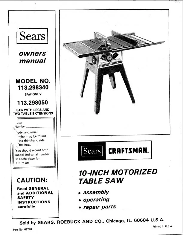 Craftsman 10 table saw cheap accessories