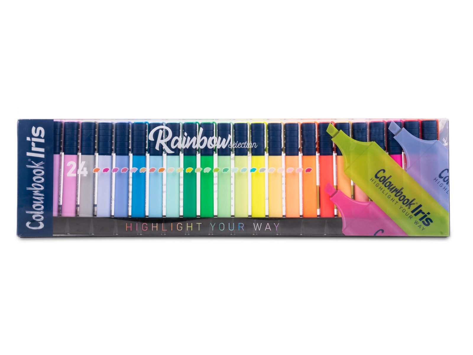Evidenziatori Iris Rainbow Selection Colourbook Box da 24 Colori Assortiti