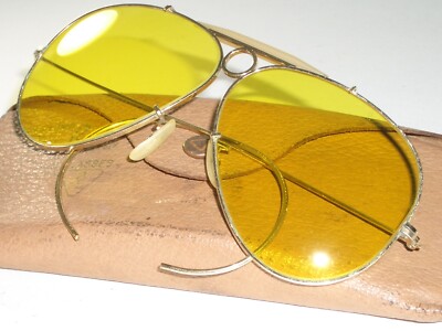 1970's 62MM B&L RAY BAN KALICHROME YELLOW CRYSTAL SHOOTING AVIATOR