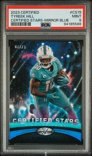 2023 Panini Certified  #CS15 Tyreek Hill Certified Stars-Mirror Blue PSA 9 #4/75