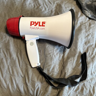 PYLE Megaphone-Bullhorn-Adjustable Volume Control with Built-In Siren-Looks New