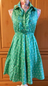 mint green polka dot dress