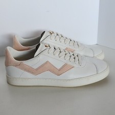 Stuart Weitzman Daryl Leather Low Top Sneakers US 7B UK 5 White Pink Low Top