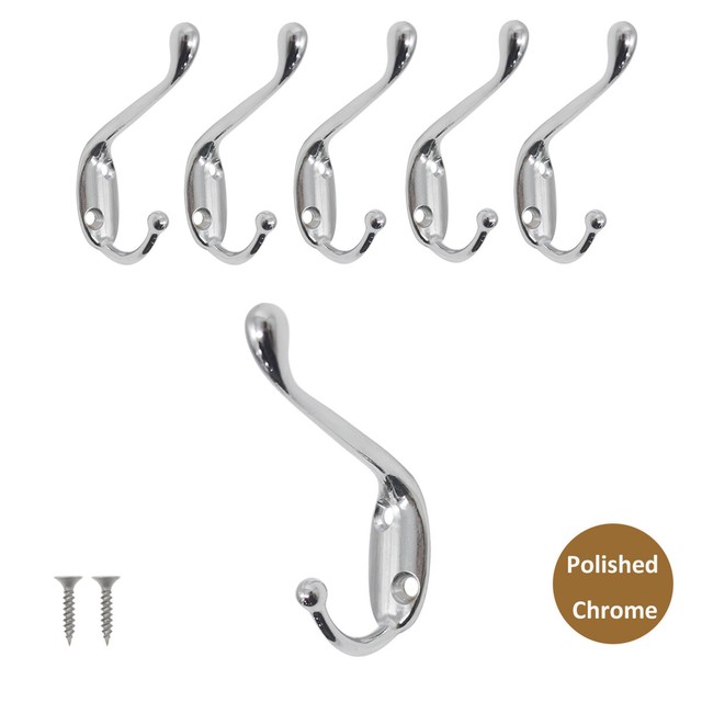5 PCS Wall Mounted Zinc Alloy Coat Hook Hanger Robe Hook Bathroom Towel Hooks Wall Door Hanger for Hat Clothes Backpack