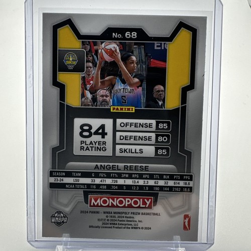 2024 PANINI PRIZM MONOPOLY WNBA BALONCESTO PLATA PRIZM RC ANGEL REESE #68 - Imagen 2 de 2