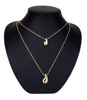 Ella Jonte Trend Halskette Gold Tropfen Drops Layering Kette Edelstahl 40 -45 Cm