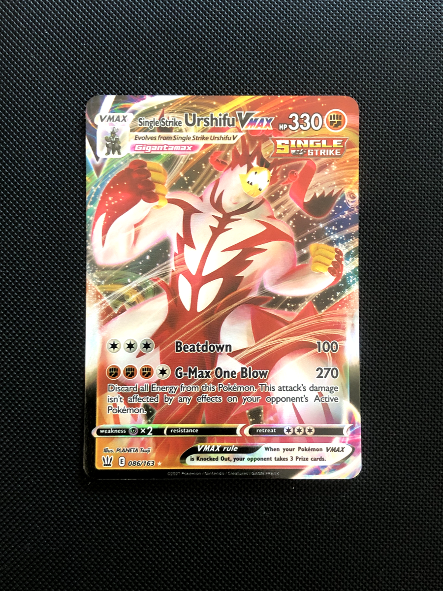 086 163 pokemon card 086/163 Urshifu Single Strike Vmax Pokemon Battle Styles NM FAST SHIPPING E